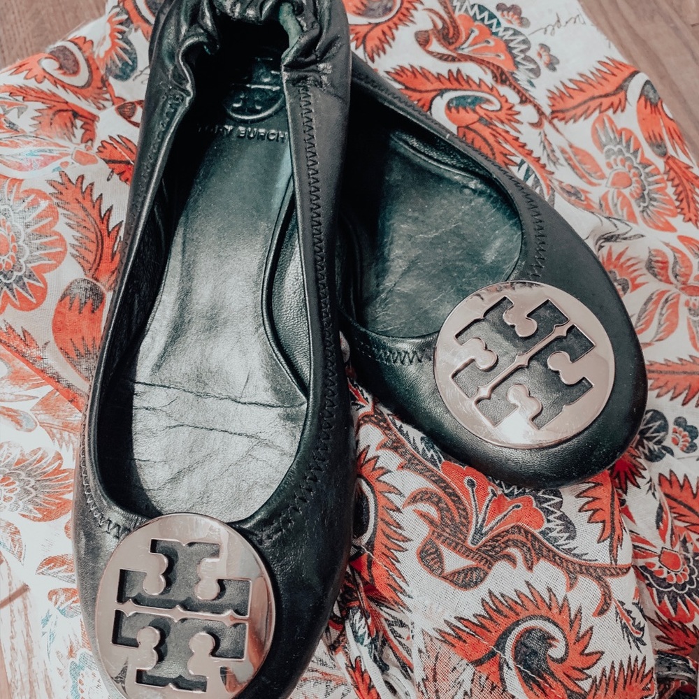 Tori Burch Flats Black